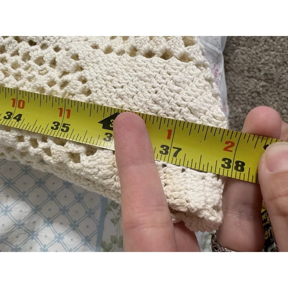 Vintage Hand Crocheted Bed Blanket Coverlet 88